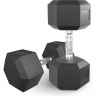 Гантель гексагональная UNIX FIT 27,5 кг обрезиненная DBHEX27_5x2